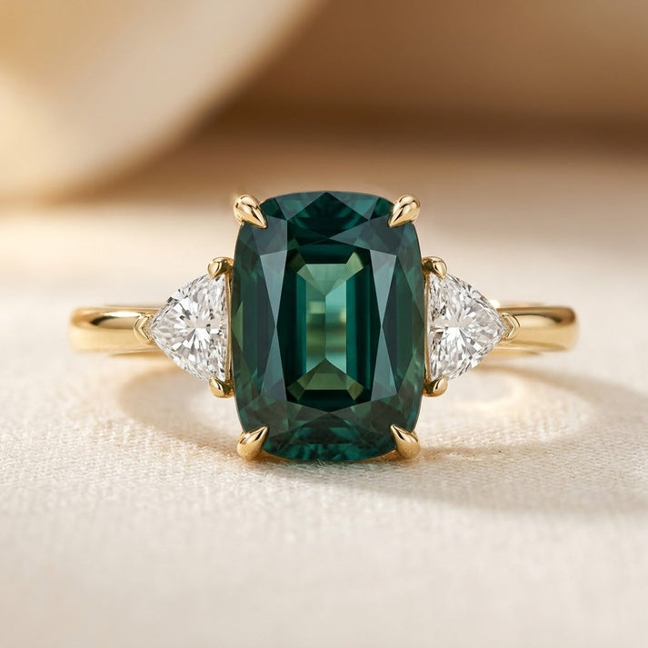 Gold Emerald Solitaire Ring – Beatrice Jewellery
