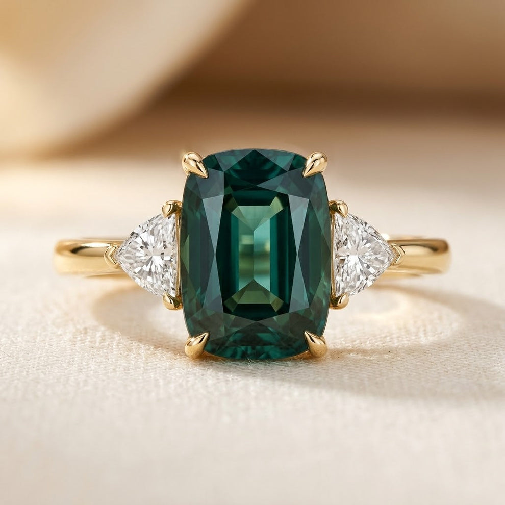 Gold Emerald Solitaire Ring – Beatrice Jewellery